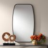 Budget 🎉 Uttermost Rectangular Vanity Decorative Wall Mirror Modern Black Curved Thin Metal Frame 26 3/4" Wide Bathroom Bedroom Living Room 💯