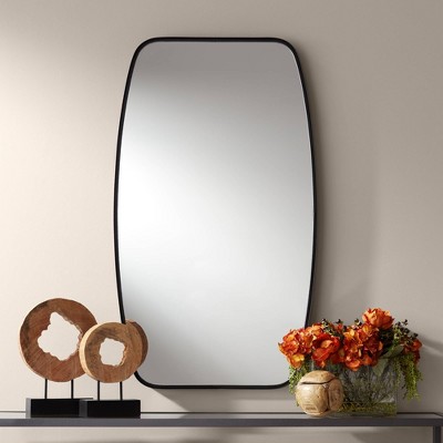 Budget π Uttermost Rectangular Vanity Decorative Wall Mirror Modern Black Curved Thin Metal Frame 26 3/4" Wide Bathroom Bedroom Living Room π―