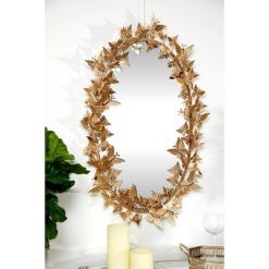 Buy ⭐ Olivia & May Glam Metal Oval Decorative Wall Mirror Gold - Olivia & May 😉