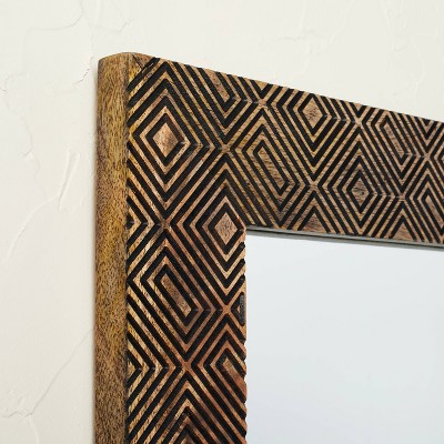 Deals 🔔 Opalhouse Designed With Jungalow 24" x 36" Carved Wood Mirror - Opalhouse™ designed with Jungalow™ 🛒 - Image 2