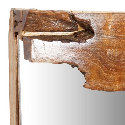 Discount π₯° Olivia & May Rustic Wood Rectangle Decorative Wall Mirror - Olivia & May β - Image 5