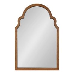 New 🎉 Kate & Laurel All Things Decor 24" x 36" Hogan Arch Wall Mirror Rustic Brown - Kate & Laurel All Things Decor 😉