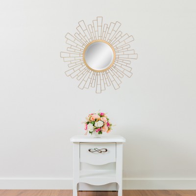 Budget βοΈ 23" Metal Sunburst Wall Mirror Gold - Stonebriar Collection π - Image 5