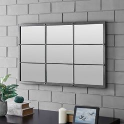 Flash Sale ✨ 24" x 1" x 38" Homestead Manor Window Mirror Metallic Gray - FirsTime & Co. 😍