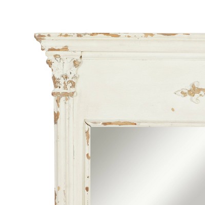 Outlet β Olivia & May 59" x 36" Large Rectangular Antique Wood Vintage Wall Mirror White - Olivia & May π - Image 15