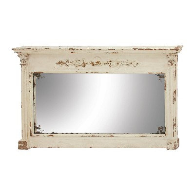 Outlet β Olivia & May 59" x 36" Large Rectangular Antique Wood Vintage Wall Mirror White - Olivia & May π - Image 16