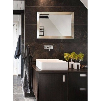 Deals π Alpine Art & Mirror 29" X 41" Contempo Beveled Glass Wall Mirror Silver - Alpine Art & Mirror π - Image 4