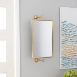 Promo 🔥 Olivia & May Contemporary Wood Decorative Wall Mirror Gold - Olivia & May 🎉