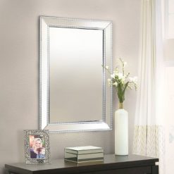 Discount ๐ฅฐ Saray Rectangle Wall Mirror Silver - Abbyson Living ๐
