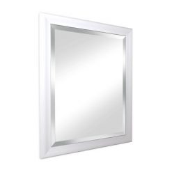 Coupon ❤️ Alpine Art & Mirror 28" x 34" Beachside Beveled Framed Glass Bathroom Wall Mirror White - Alpine Art & Mirror 😉