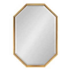 Buy 🔔 Kate & Laurel All Things Decor 38" x 26" Calter Elongated Octagon Wall Mirror Gold - Kate and Laurel 🧨