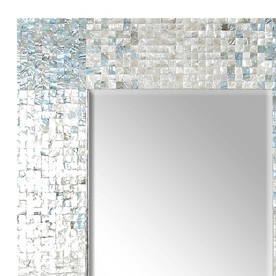 Discount π Olivia & May 71" x 36" Coastal Wood and Mussel Shell inlaid Wall Mirror - Olivia & May π - Image 13