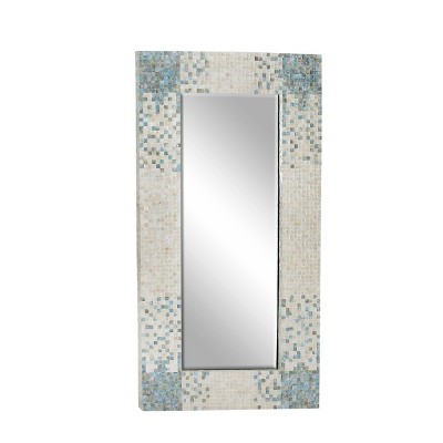 Discount π Olivia & May 71" x 36" Coastal Wood and Mussel Shell inlaid Wall Mirror - Olivia & May π - Image 14
