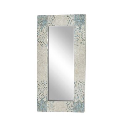 Discount π Olivia & May 71" x 36" Coastal Wood and Mussel Shell inlaid Wall Mirror - Olivia & May π - Image 15