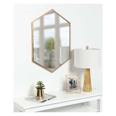 Best reviews of π Kate & Laurel All Things Decor Kate and Laurel Mcneer Large Hexagon Metal Wall Mirror Black π - Image 4