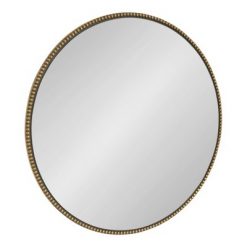 New 🔥 Kate & Laurel All Things Decor 24" x 24" Gwendolyn Round Beaded Accent Wall Mirror Gold - Kate and Laurel 👏