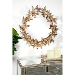 Hot Sale ⌛ Olivia & May Glam Metal Round Decorative Wall Mirror Gold - Olivia & May 🛒