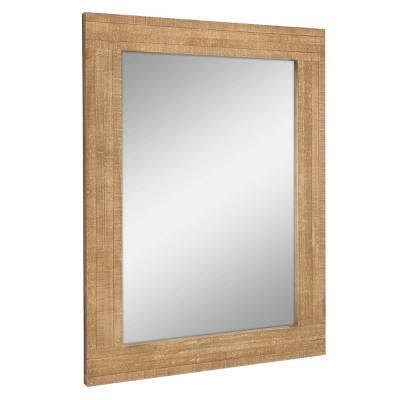 Best reviews of π 24" x 18" Rectangle Worn Wood Wall Mirror Brown - Stonebriar Collection π