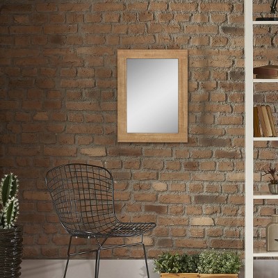 Best reviews of π 24" x 18" Rectangle Worn Wood Wall Mirror Brown - Stonebriar Collection π - Image 4