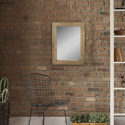 Best reviews of π 24" x 18" Rectangle Worn Wood Wall Mirror Brown - Stonebriar Collection π - Image 5