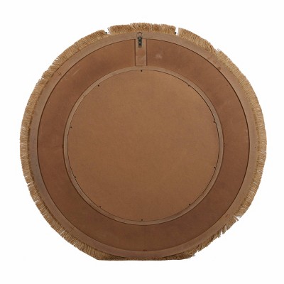 Best Pirce ⭐ Olivia & May 38"Large Round Wood and Wicker Beige Wall Mirror - Olivia & May ✨ - Image 3