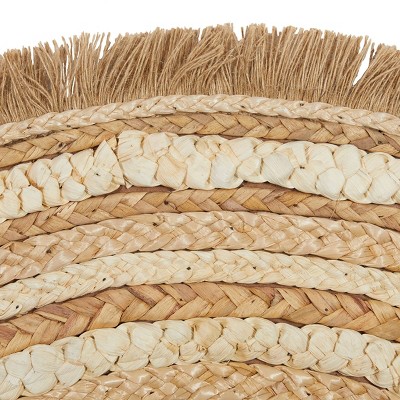 Best Pirce ⭐ Olivia & May 38"Large Round Wood and Wicker Beige Wall Mirror - Olivia & May ✨ - Image 4