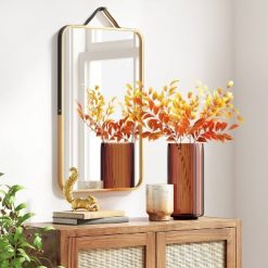 Best Sale 💯 16" x 26" Rectangular Strap Wall Mirror Brass - Threshold™ 👍