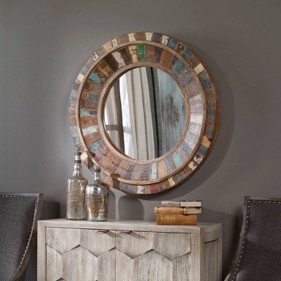 Best deal π Round Decorative Wall Mirror Wood Finish - Uttermost β¨ - Image 2