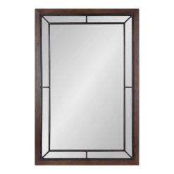 Flash Sale ๐ Kate & Laurel All Things Decor 24" x 36" Audubon Rectangle Wall Mirror Rustic Brown - Kate & Laurel All Things Decor โ๏ธ