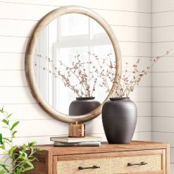 Cheap 😍 30" Round Dome Wall Mirror Natural - Threshold™ ✨