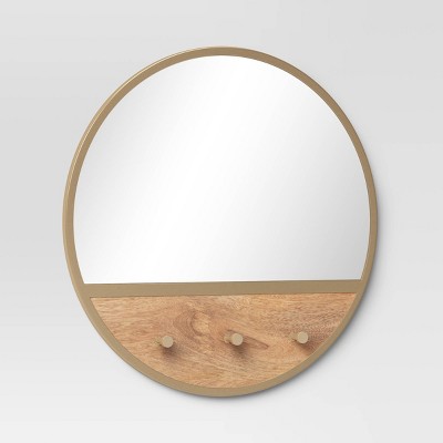 Cheapest π Round Wall Mirror with Hooks - Threshold™ π - Image 2