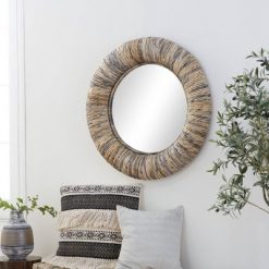 Wholesale 👏 Olivia & May Coastal Teak Wood Decorative Wall Mirror Gray - Olivia & May ✔️