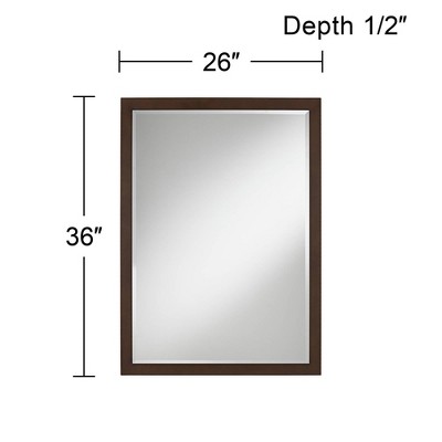 Promo π Possini Euro Design Rectangular Vanity Wall Mirror Vintage Oil Rubbed Bronze Metal Frame Beveled 26" Wide for Bathroom Bedroom π - Image 3