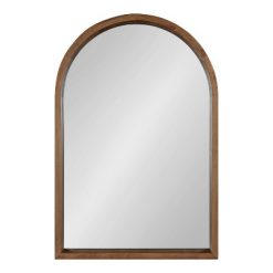 Cheap 🛒 Kate & Laurel All Things Decor 20" x 30" Hutton Wood Framed Arch Decorative Wall Mirror Rustic Brown - Kate & Laurel All Things Decor 🤩