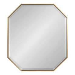 Promo 😍 Kate & Laurel All Things Decor 26" x 30" Rhodes Octagon Wall Mirror Gold - Kate & Laurel All Things Decor 🎁