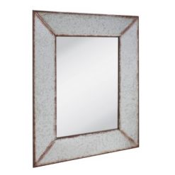Best reviews of ✔️ 28" x 22" Rectangular Galvanized Metal Wall Hanging Mirror Silver - Stonebriar Collection 🎉