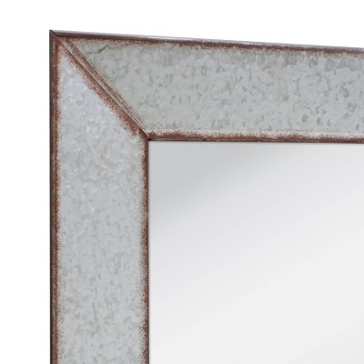 Best reviews of βοΈ 28" x 22" Rectangular Galvanized Metal Wall Hanging Mirror Silver - Stonebriar Collection π - Image 3