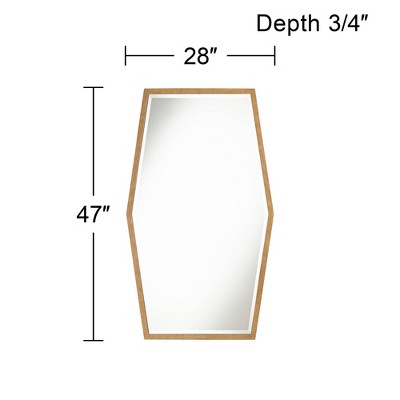 Promo π₯ Noble Park Hexagonal Vanity Decorative Wall Mirror Modern Warm Gold Wood Finish Frame 28" Wide for Bathroom Bedroom Living Room Office π - Image 4