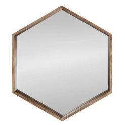 Cheap 😍 Kate & Laurel All Things Decor 31" x 36" Hutton Hexagon Wall Mirror Rustic Brown - Kate & Laurel All Things Decor 🔥
