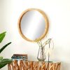 Top 10 ✔️ Olivia & May Contemporary Wood Round Decorative Wall Mirror Natural - Olivia & May 👏