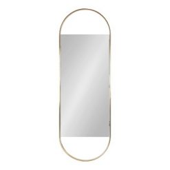 Best deal 🥰 Kate & Laurel All Things Decor 16" x 48" Nobles Framed Capsule Decorative Wall Mirror Gold - Kate & Laurel All Things Decor 👏