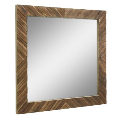 Cheapest ⭐ Wood Chevron Decorative Wall Mirror Brown - Stonebriar Collection 💯 - Image 2