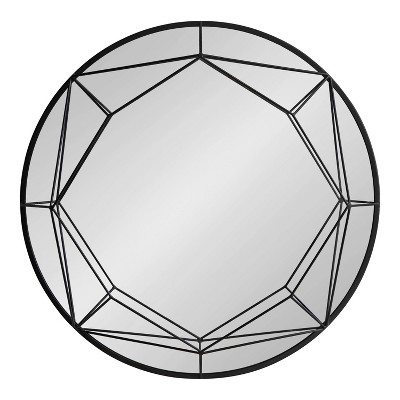 Outlet 🔥 Kate & Laurel All Things Decor 30" Keyleigh Round Wall Mirror Black - Kate & Laurel All Things Decor ⭐