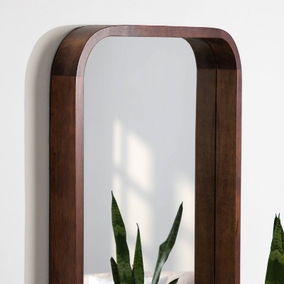 Outlet ⭐ Kate & Laurel All Things Decor 20" x 30" Hutton Wood Framed Radius Rectangle Decorative Wall Mirror Walnut Brown - Kate & Laurel All Things Decor ⌛ - Image 7