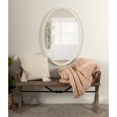 Deals β¨ Kate & Laurel All Things Decor 24" x 36" Hogan Oval Decorative Framed Wall Mirror White - Kate & Laurel All Things Decor π - Image 4