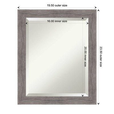 Deals 💯 Pinstripe Narrow Framed Bathroom Vanity Wall Mirror Gray - Amanti Art ✨ - Image 3