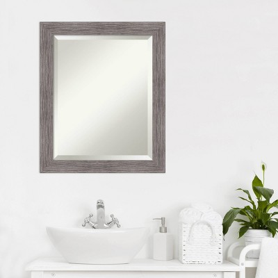 Deals 💯 Pinstripe Narrow Framed Bathroom Vanity Wall Mirror Gray - Amanti Art ✨ - Image 5