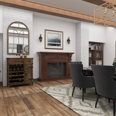 Promo β€οΈ Olivia & May 33" x 51" Wood Oversized Arched Window Wall Mirror Brown - Olivia & May π₯ - Image 10