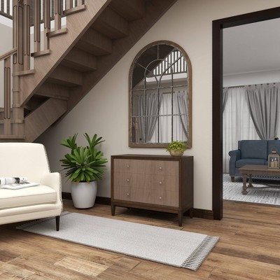 Promo β€οΈ Olivia & May 33" x 51" Wood Oversized Arched Window Wall Mirror Brown - Olivia & May π₯ - Image 12