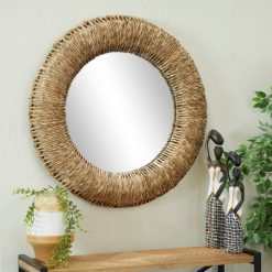 Best Sale 🤩 Olivia & May 37" x 37" Bohemian Iron Wall Mirror Brown - Olivia & May 😍